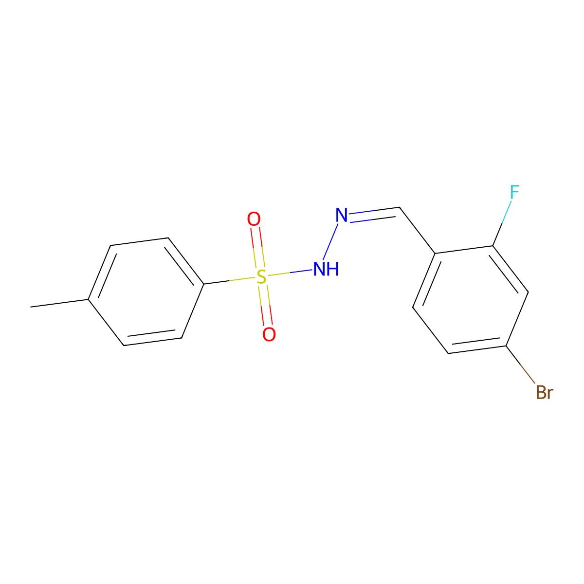 N'-(4-Bromo-2-fluorobenzylidene)-4-methylbenzenesulfonohydrazide molecular structure, CAS 2432855-08-6