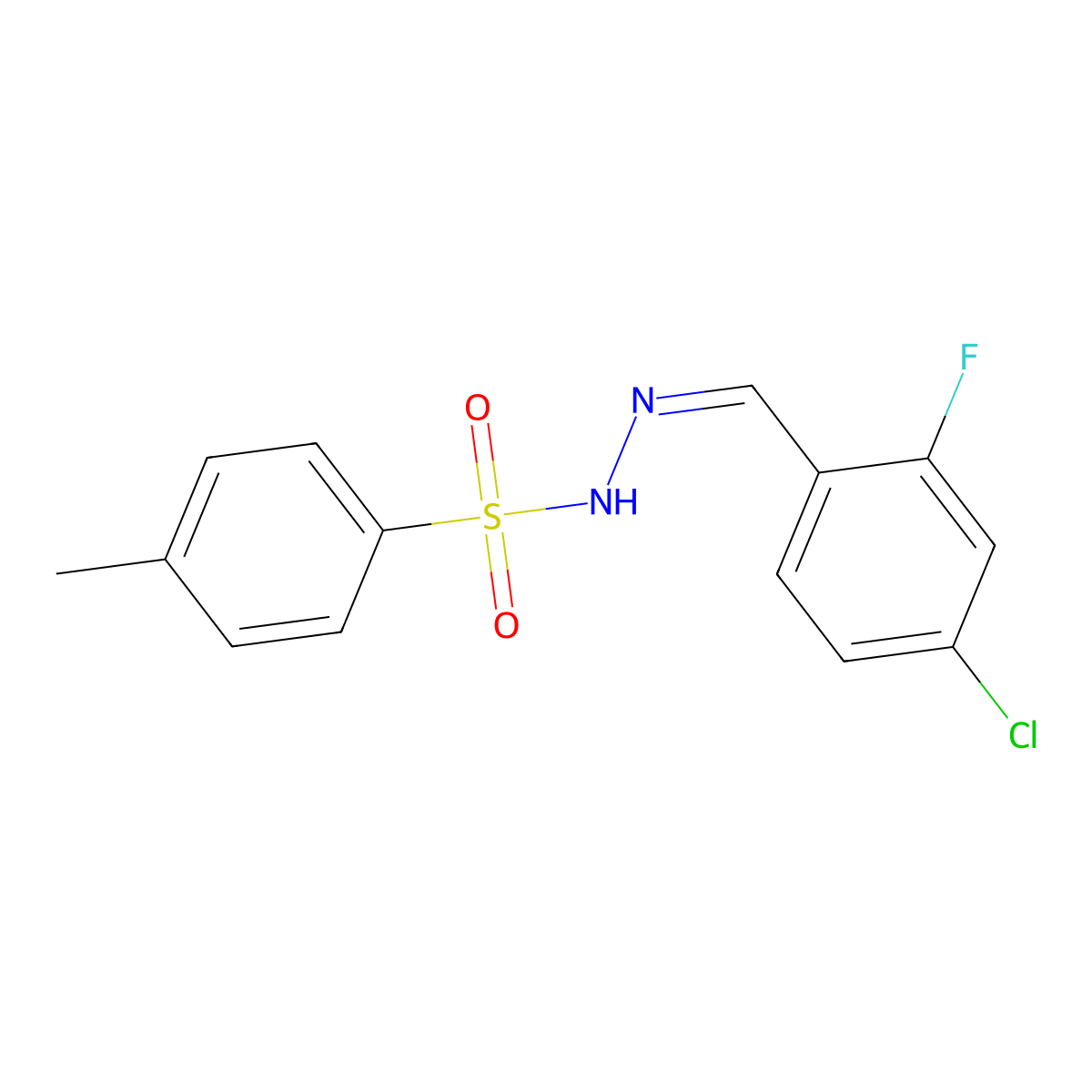 N'-(4-Chloro-2-fluorobenzylidene)-4-methylbenzenesulfonohydrazide molecular structure, CAS 2432855-09-7