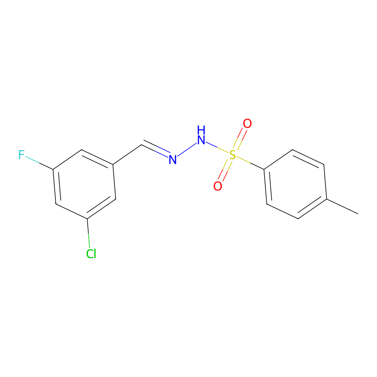 N'-(3-Chloro-5-fluorobenzylidene)-4-methylbenzenesulfonohydrazide molecular structure, CAS 2432855-12-2