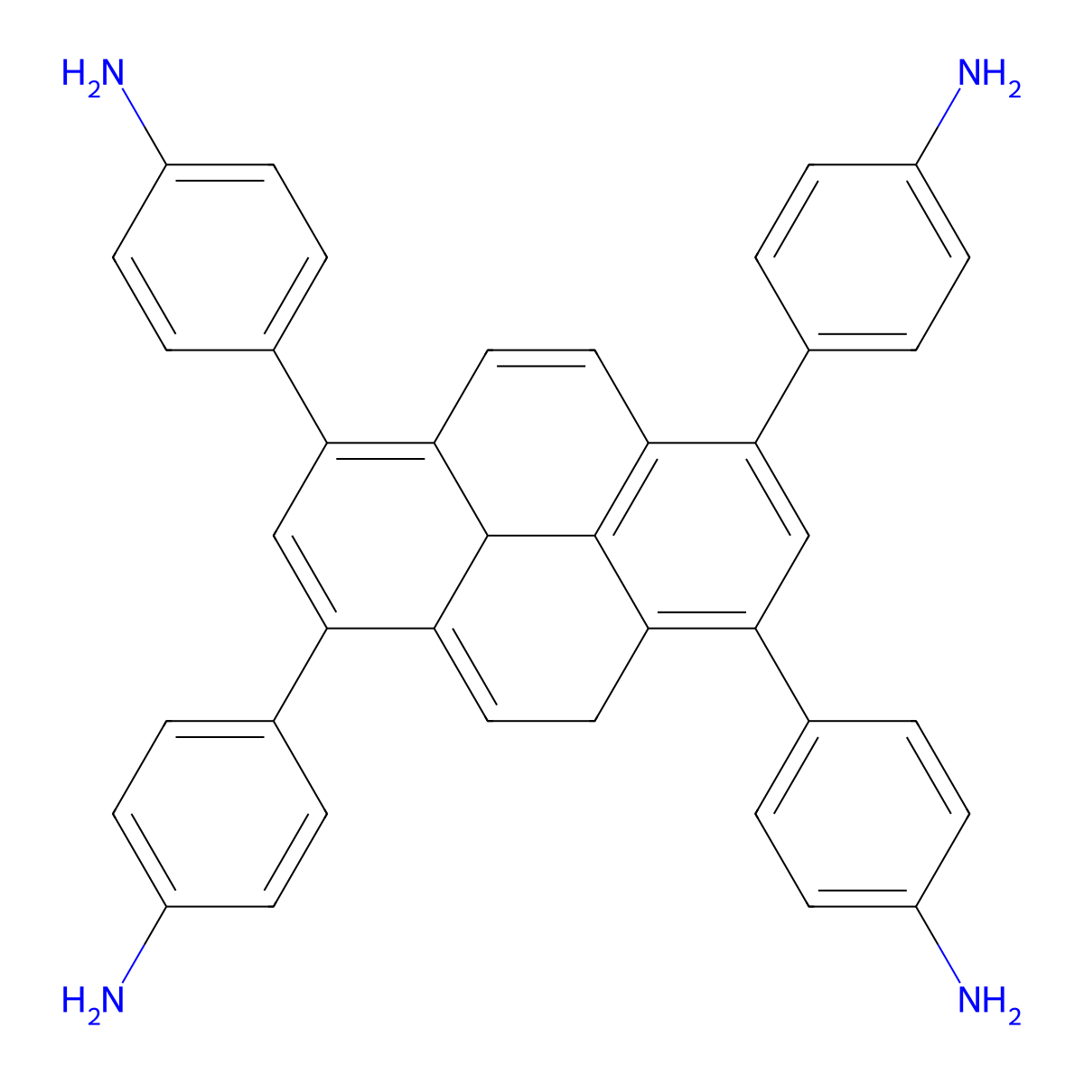 4,4',4'',4'''-(3a1,5-Dihydropyrene-1,3,6,8-tetrayl)tetraaniline molecular structure, CAS 2432878-13-0