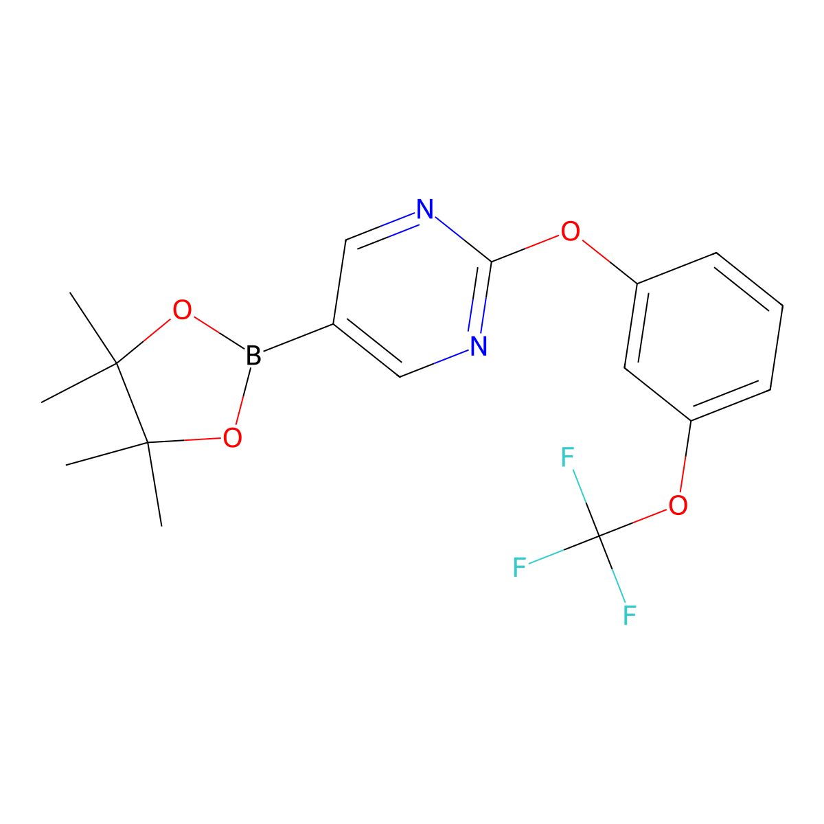 5-(4,4,5,5-Tetramethyl-1,3,2-dioxaborolan-2-yl)-2-(3-(trifluoromethoxy)phenoxy)pyrimidine molecular structure, CAS 2432902-93-5