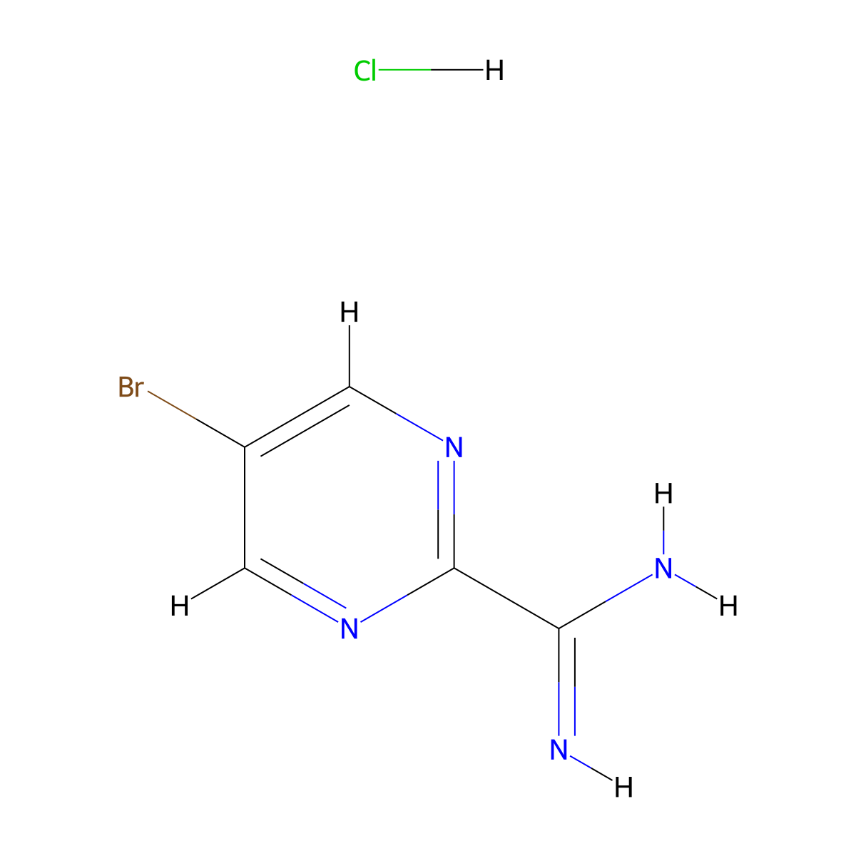 5-Bromopyrimidine-2-carboximidamide hydrochloride molecular structure, CAS 2432928-66-8