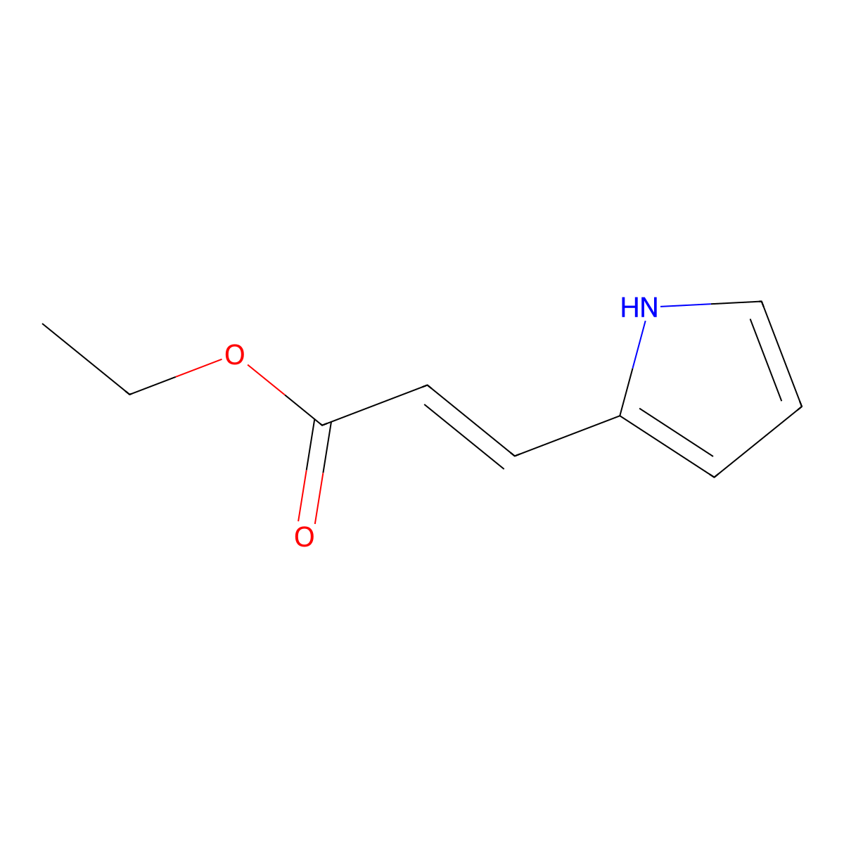 (E)-ethyl 3-(1H-pyrrol-2-yl)acrylate molecular structure, CAS 2433-65-0