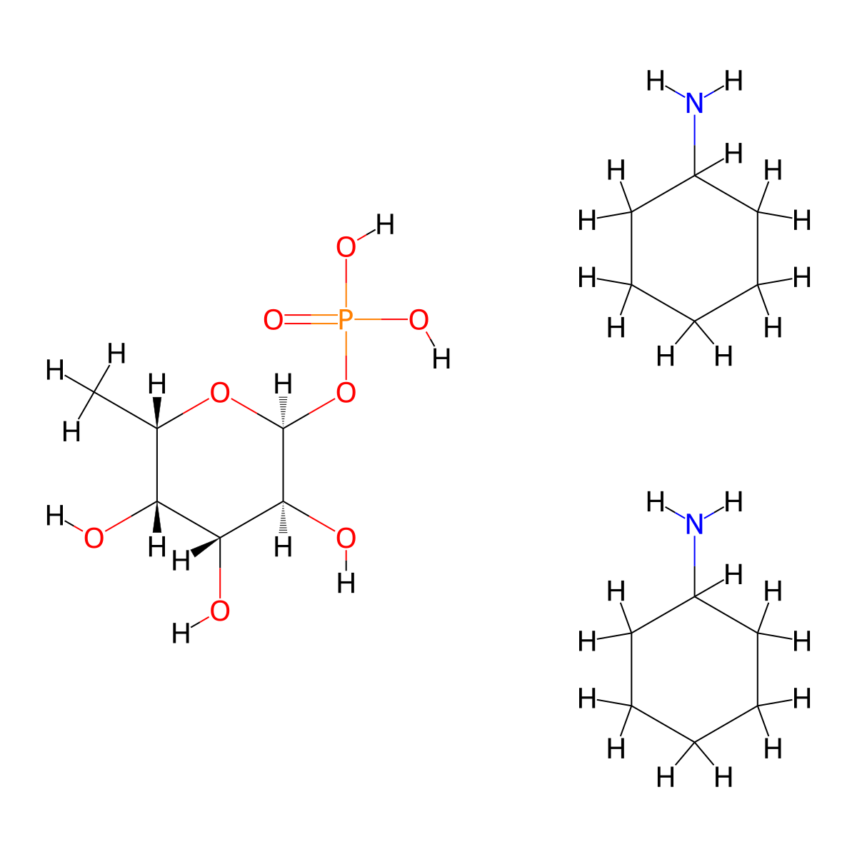 alpha-L-Fucose-1-phosphate Di(cyclohexylammonium) Salt molecular structure, CAS 24333-03-7