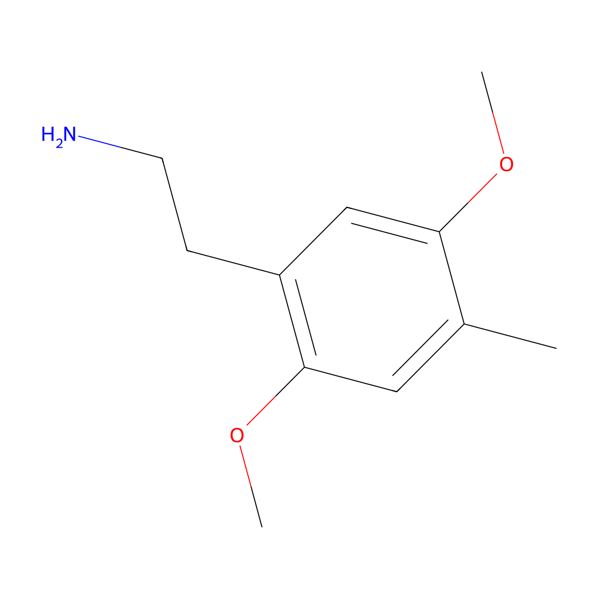 2,5-Dimethoxy-4-methylphenethylamine molecular structure, CAS 24333-19-5