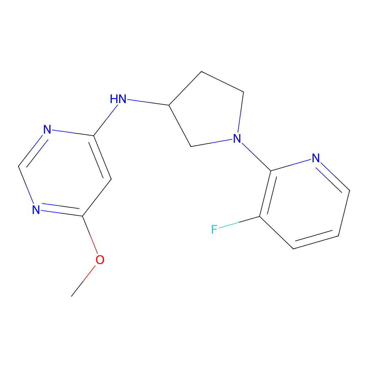N-[1-(3-fluoropyridin-2-yl)pyrrolidin-3-yl]-6-methoxypyrimidin-4-amine molecular structure, CAS 2433359-90-9
