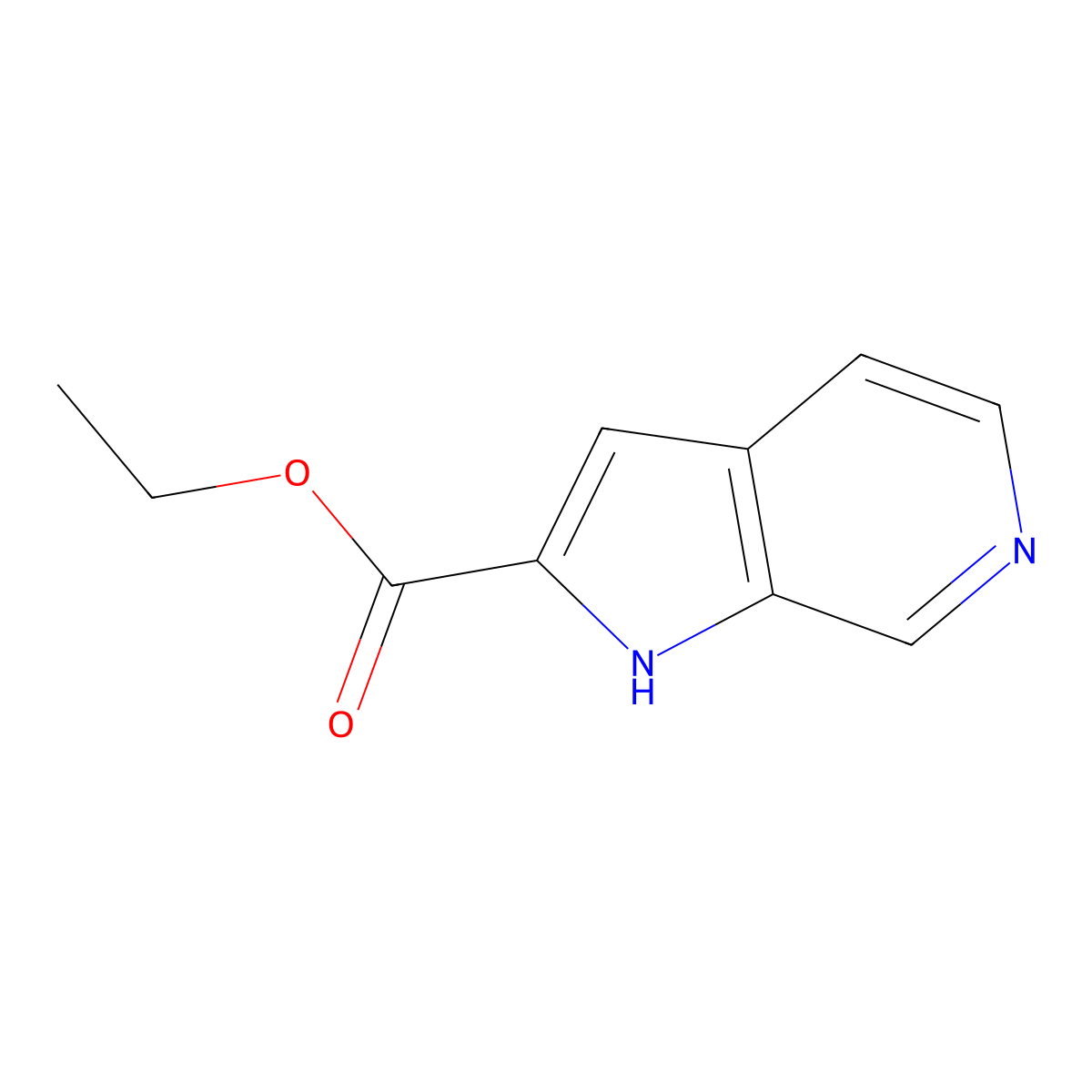 ethyl 1H-pyrrolo[2,3-c]pyridine-2-carboxylate molecular structure, CAS 24334-19-8