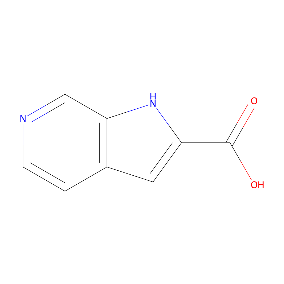 1H-Pyrrolo(2,3-c)pyridine-2-carboxylic acid molecular structure, CAS 24334-20-1