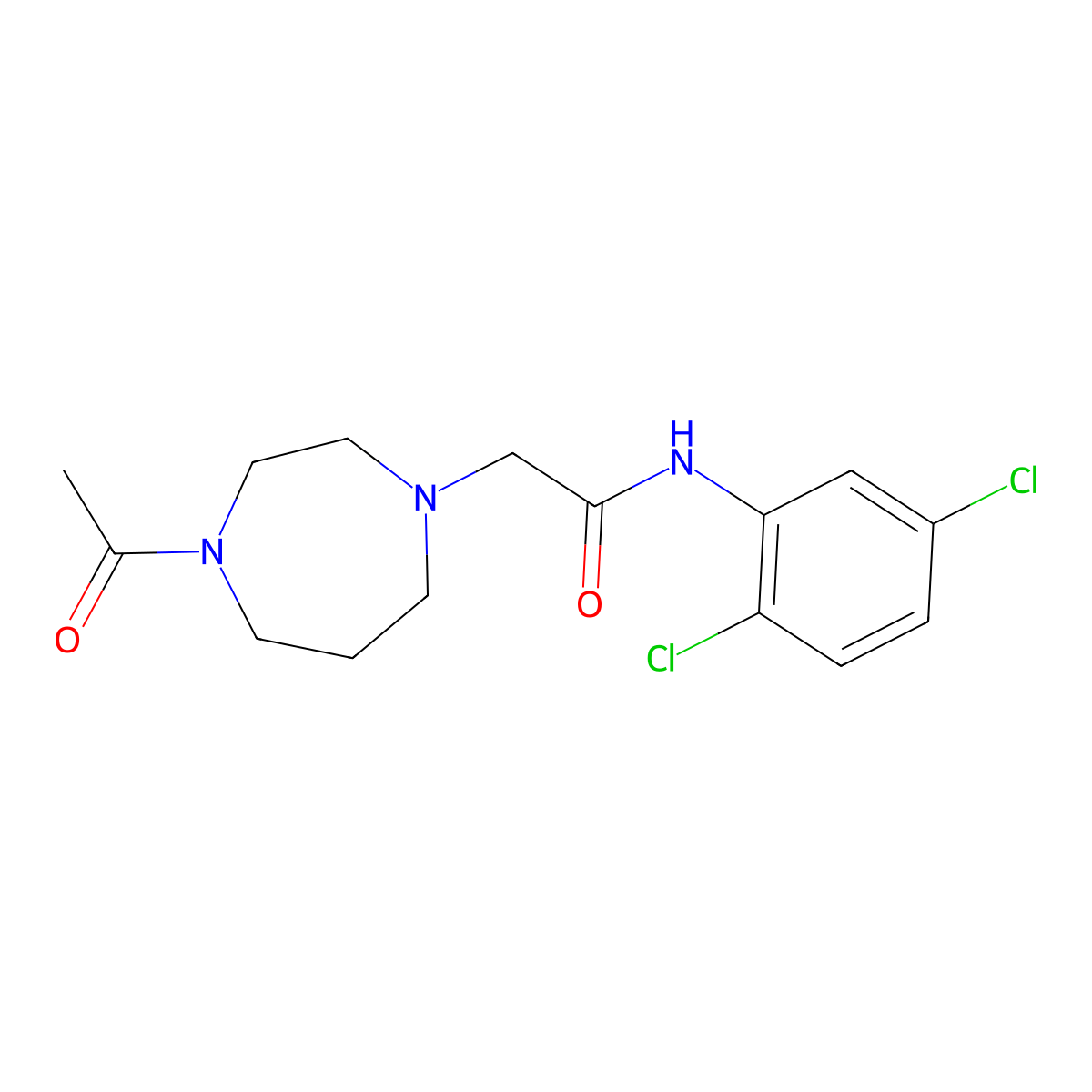 2-(4-acetyl-1,4-diazepan-1-yl)-N-(2,5-dichlorophenyl)acetamide molecular structure, CAS 2433465-77-9