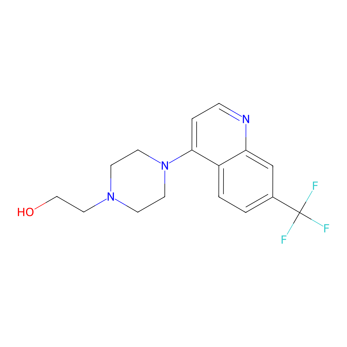 2-{4-[7-(Trifluoromethyl)quinolin-4-yl]piperazin-1-yl}ethan-1-ol molecular structure, CAS 2433638-46-9