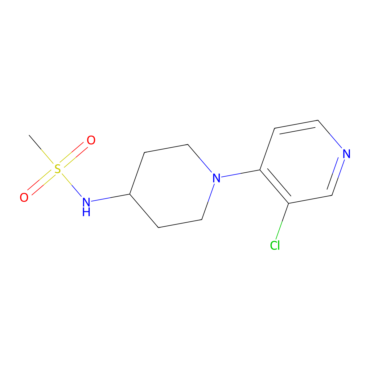 N-[1-(3-chloropyridin-4-yl)piperidin-4-yl]methanesulfonamide molecular structure, CAS 2433712-73-1
