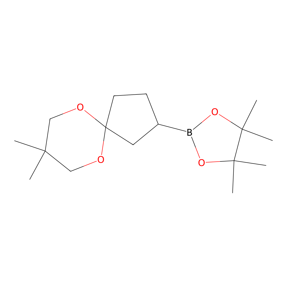 2-(8,8-Dimethyl-6,10-dioxaspiro[4.5]decan-2-yl)-4,4,5,5-tetramethyl-1,3,2-dioxaborolane molecular structure, CAS 2433809-21-1