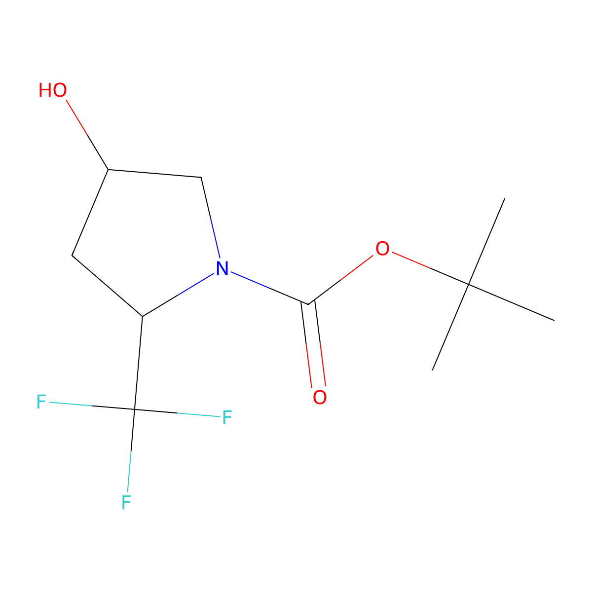 tert-butyl (2R,4R)-4-hydroxy-2-(trifluoromethyl)pyrrolidine-1-carboxylate molecular structure, CAS 2433809-37-9