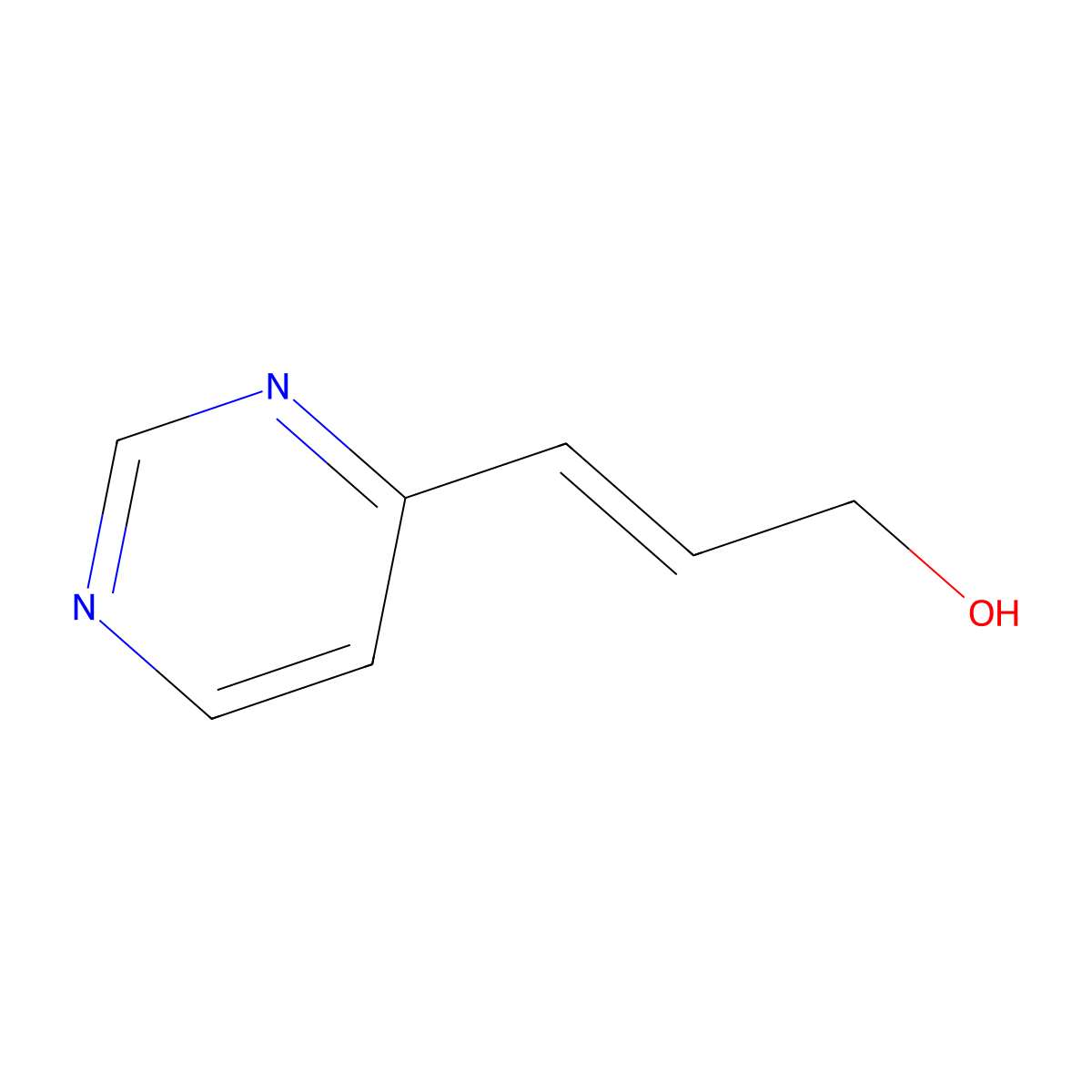 3-(Pyrimidin-4-yl)prop-2-en-1-ol molecular structure, CAS 2434-58-4
