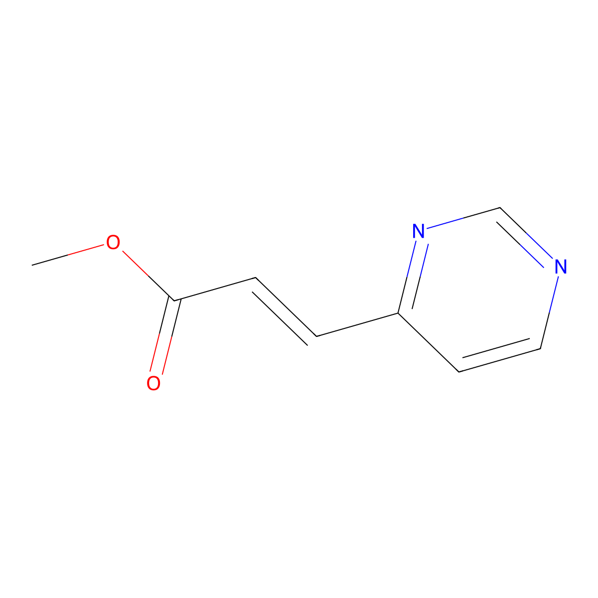 methyl (2E)-3-(pyrimidin-4-yl)prop-2-enoate, E molecular structure, CAS 2434-61-9