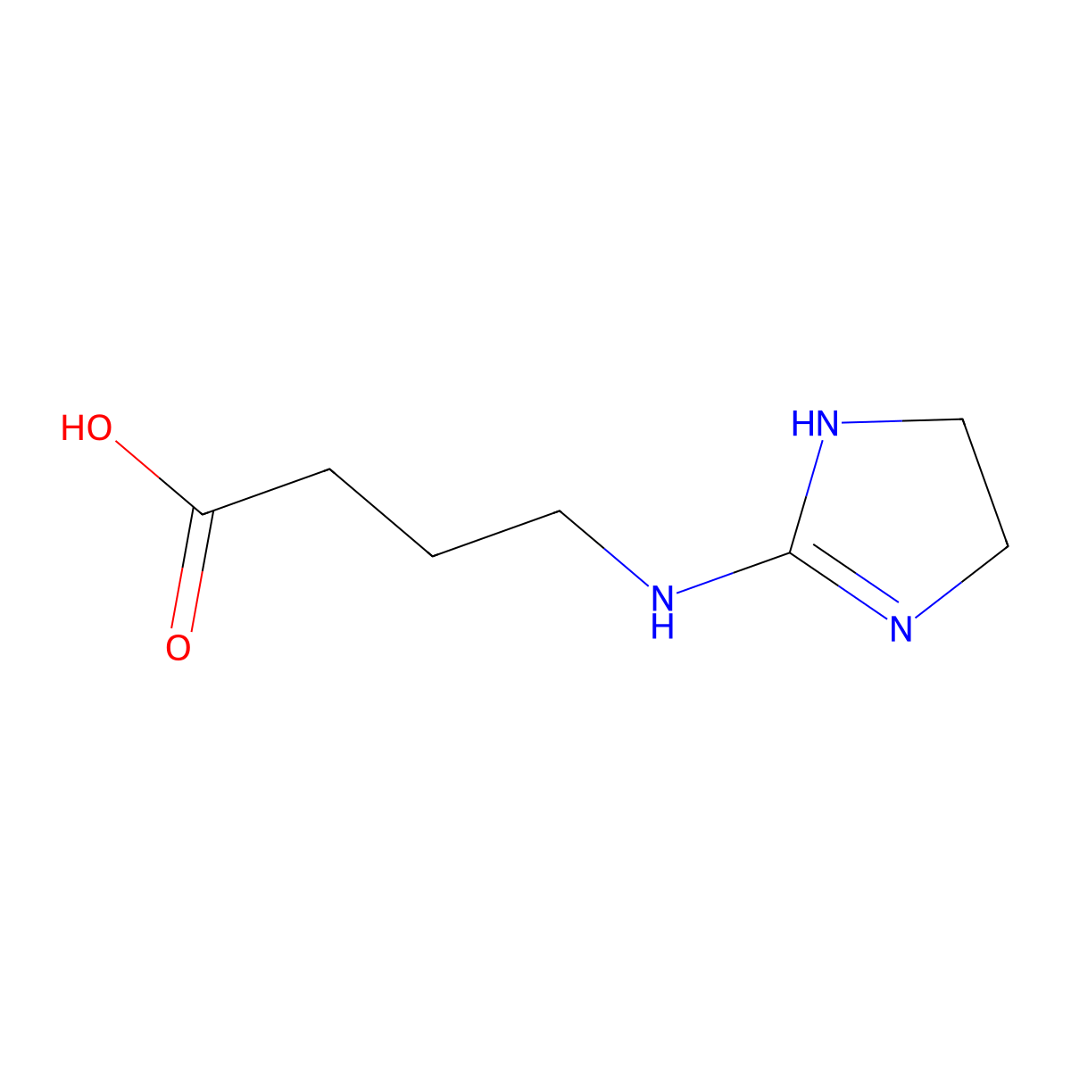 4-((4,5-Dihydro-1H-imidazol-2-yl)amino)butanoic acid molecular structure, CAS 24341-66-0