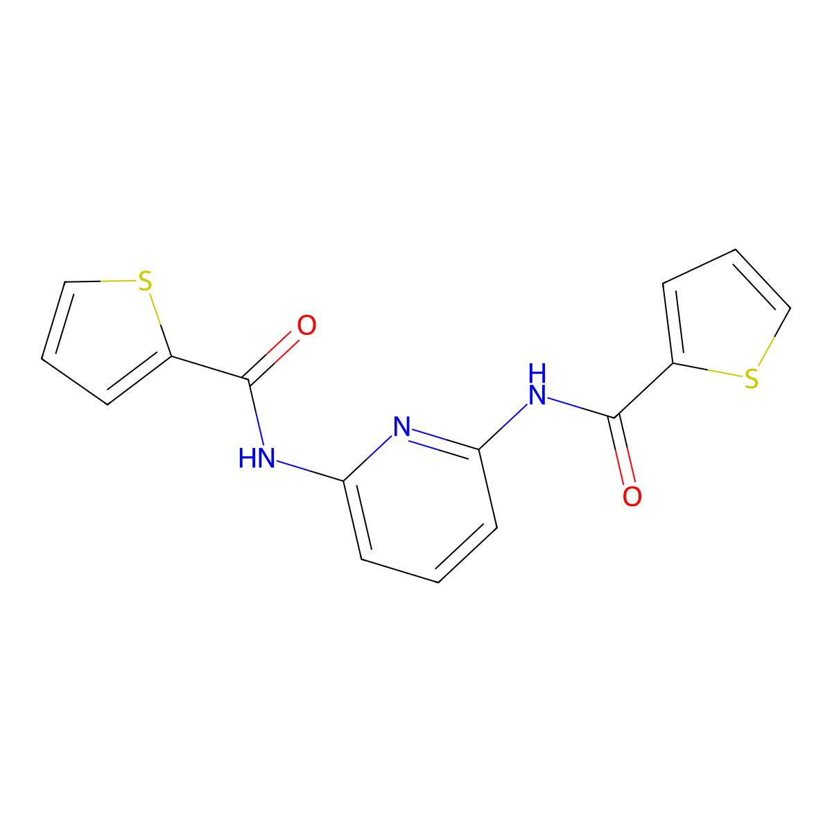 N-[6-(thiophene-2-carbonylamino)pyridin-2-yl]thiophene-2-carboxamide molecular structure, CAS 24341-87-5