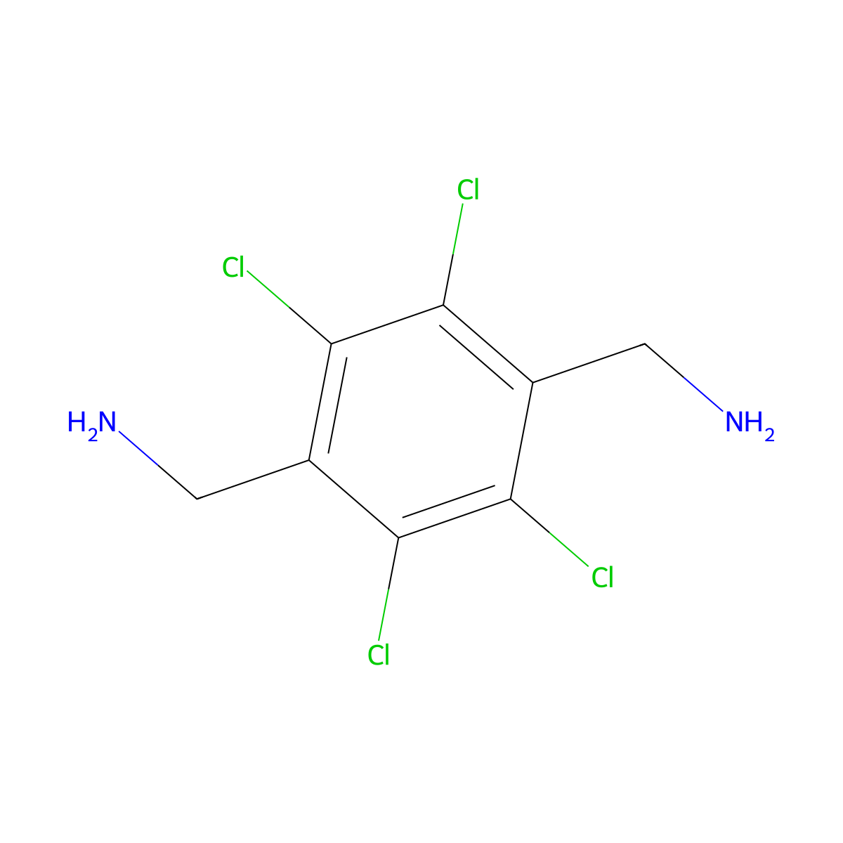 2,3,5,6-Tetrachloro-p-xylene-alpha,alpha'-diamine molecular structure, CAS 24342-97-0