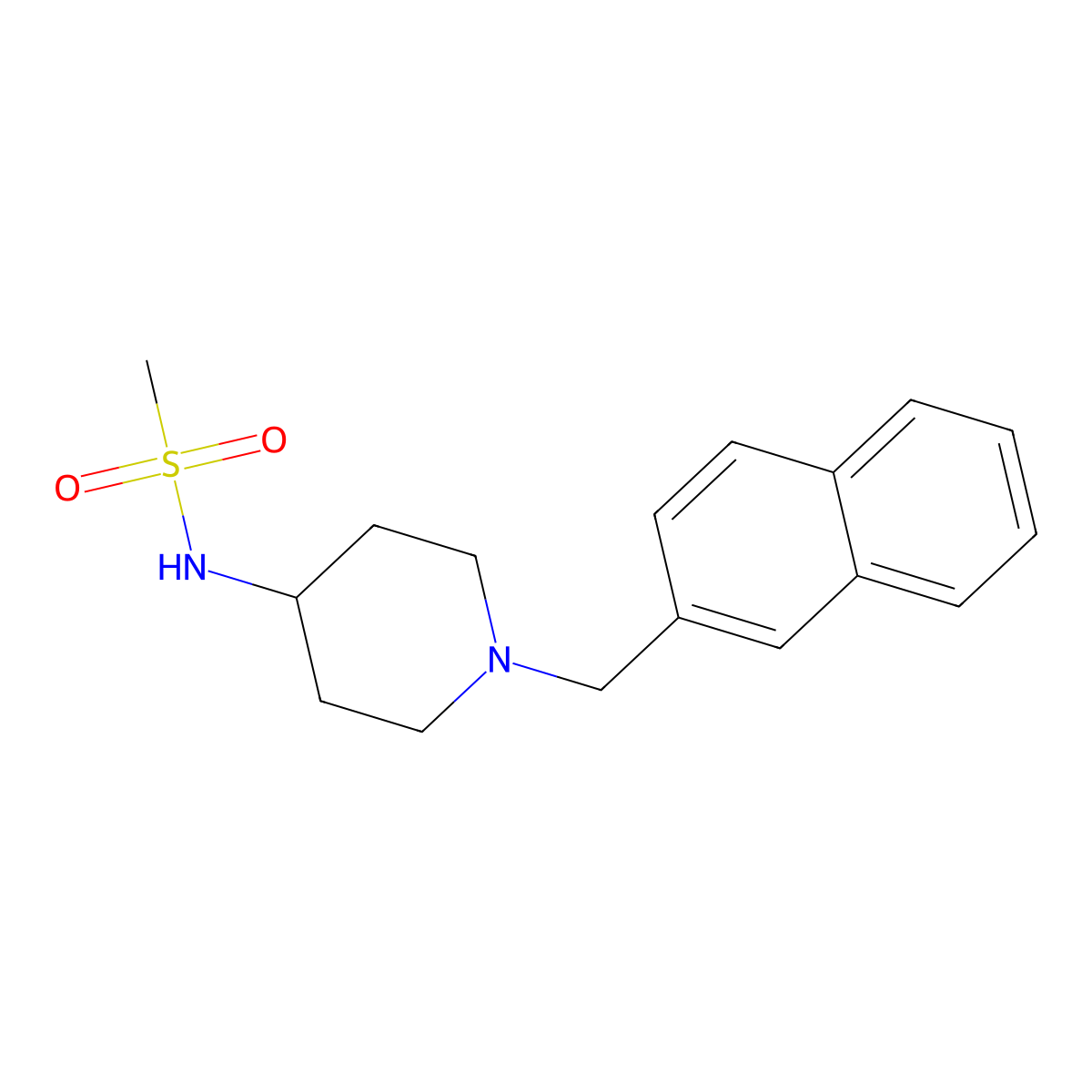 N-{1-[(naphthalen-2-yl)methyl]piperidin-4-yl}methanesulfonamide molecular structure, CAS 2434316-67-1