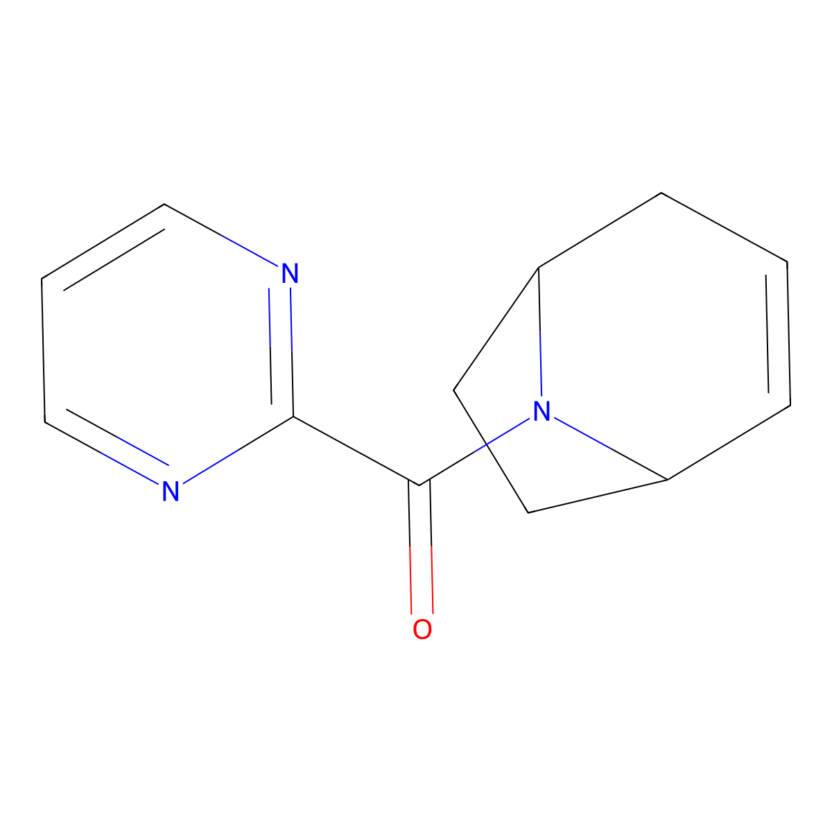 8-(Pyrimidine-2-carbonyl)-8-azabicyclo[3.2.1]oct-2-ene molecular structure, CAS 2434347-47-2