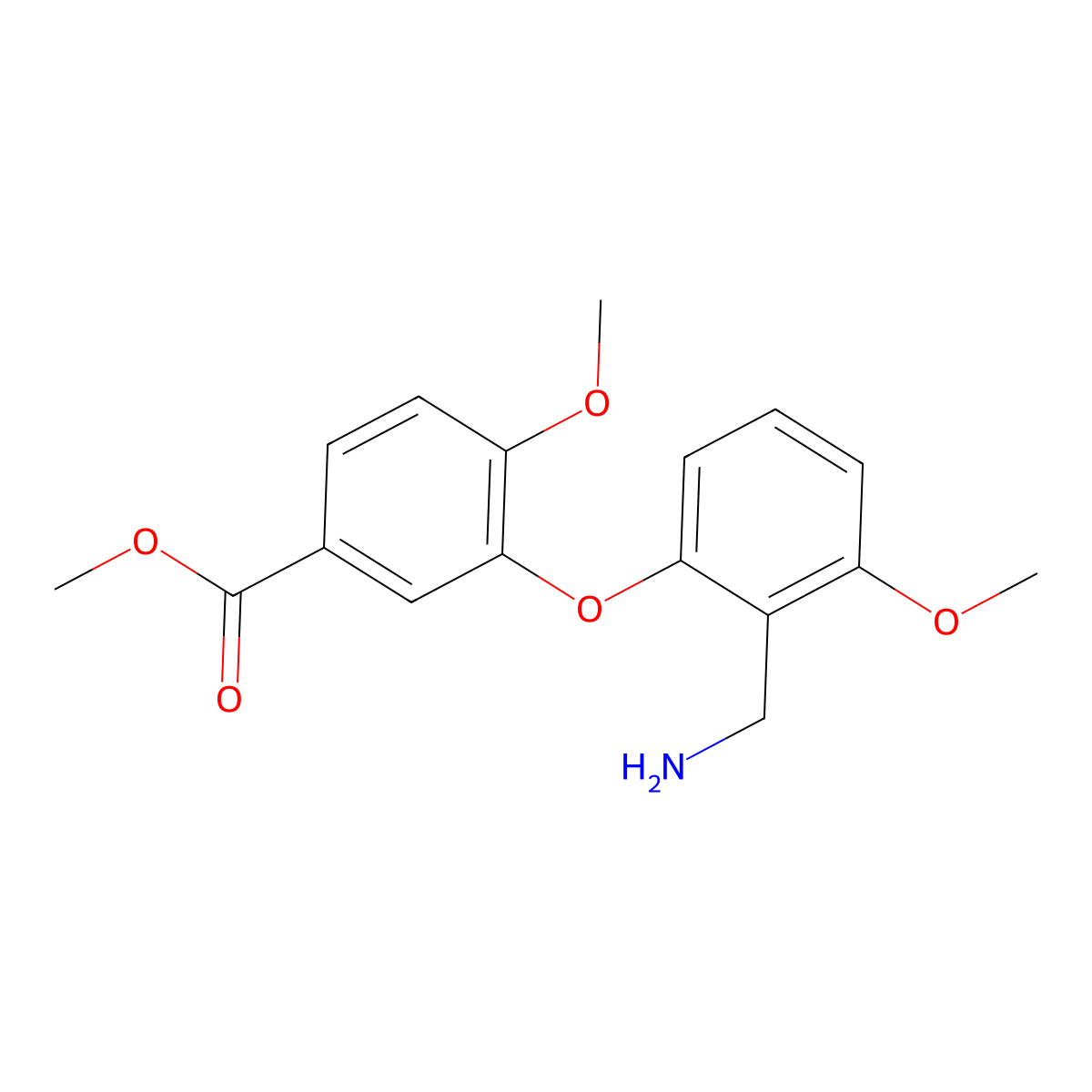 Methyl 3-[2-(aminomethyl)-3-methoxyphenoxy]-4-methoxybenzoate molecular structure, CAS 2434399-45-6