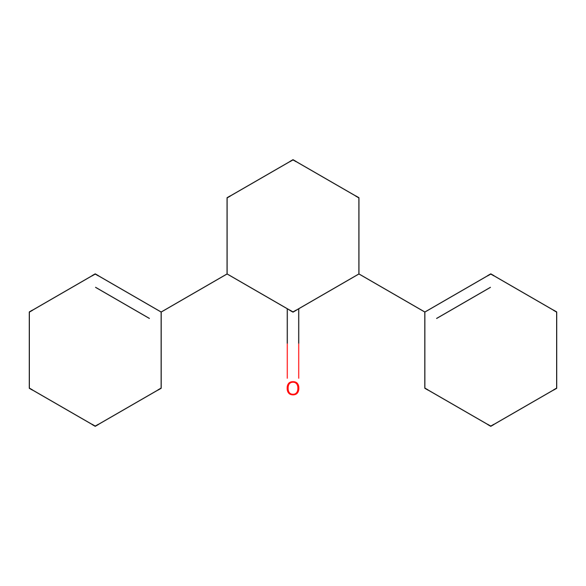 2,6-Bis(1-cyclohexen-1-yl)cyclohexan-1-one molecular structure, CAS 24344-21-6