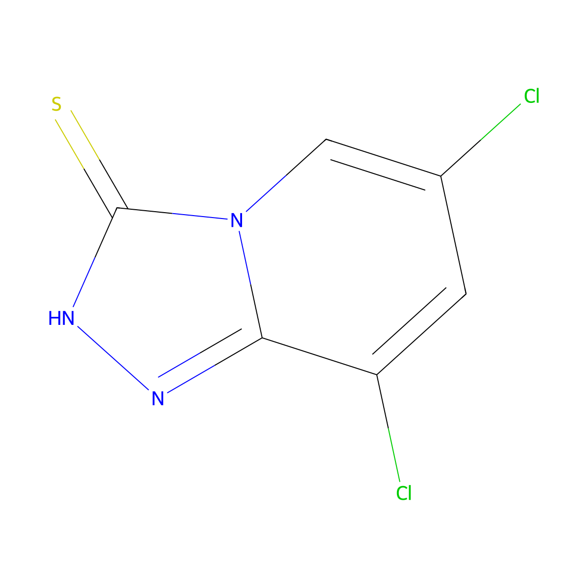 6,8-Dichloro-(1,2,4)triazolo(4,3-a)pyridine-3-thiol molecular structure, CAS 243444-81-7