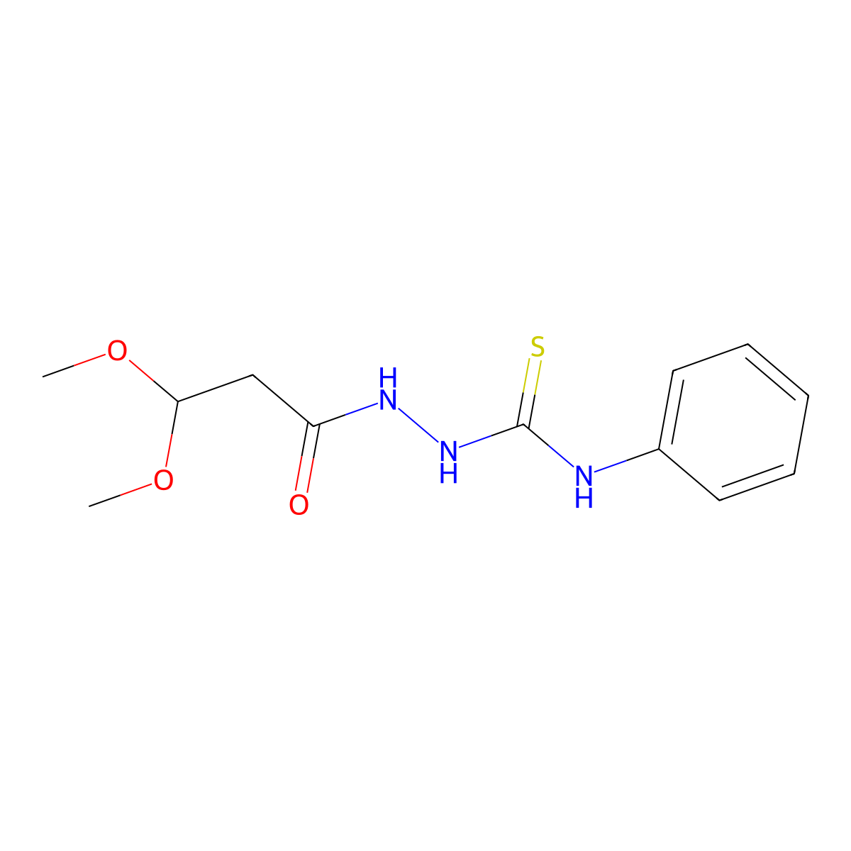2-(3,3-dimethoxypropanoyl)-N-phenyl-1-hydrazinecarbothioamide molecular structure, CAS 243455-07-4