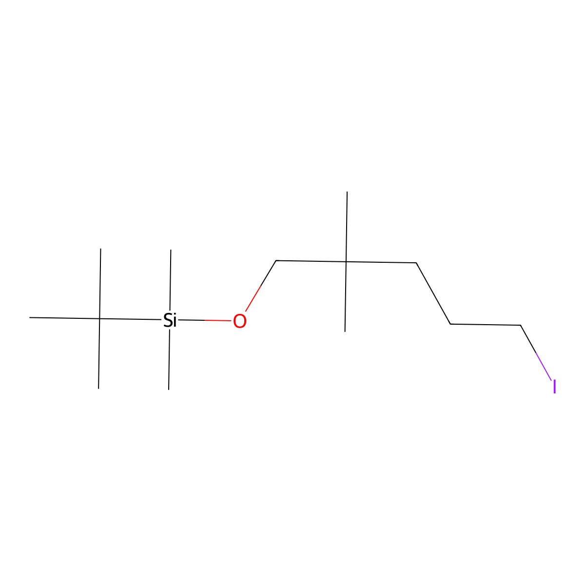 tert-Butyl((5-iodo-2,2-dimethylpentyl)oxy)dimethylsilane molecular structure, CAS 243458-60-8