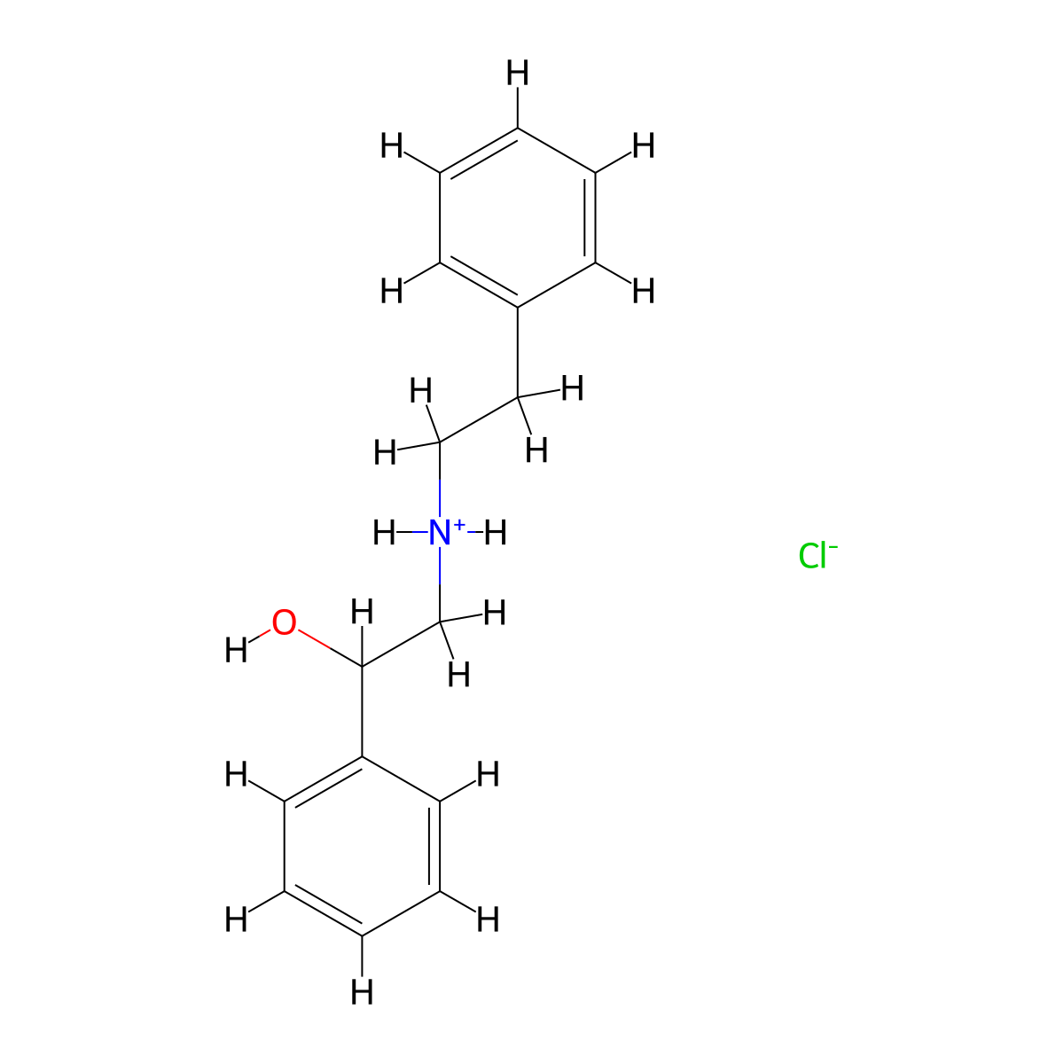 Benzyl alcohol, alpha-(phenethylaminomethyl)-, hydrochloride molecular structure, CAS 24346-12-1