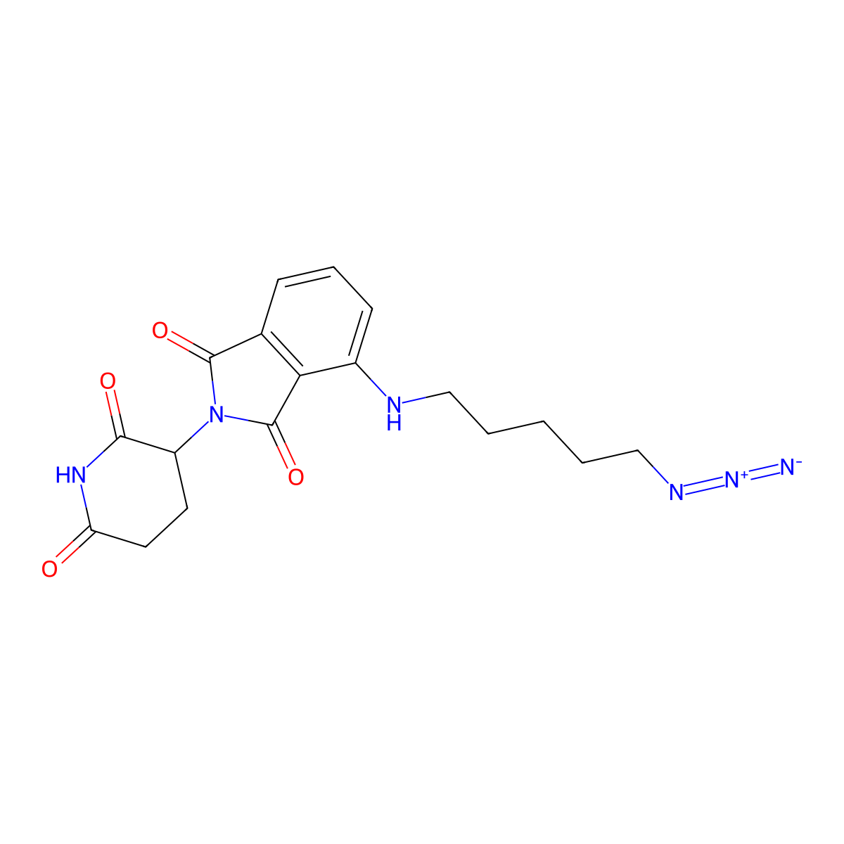 Pomalidomide-C5-azide molecular structure, CAS 2434629-02-2