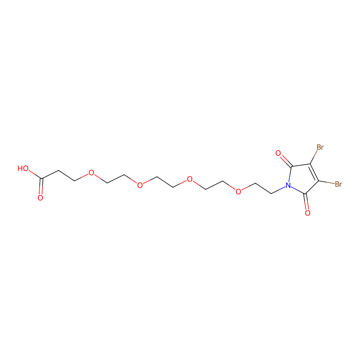 3,4-Dibromo-Mal-PEG4-Acid molecular structure, CAS 2434639-17-3