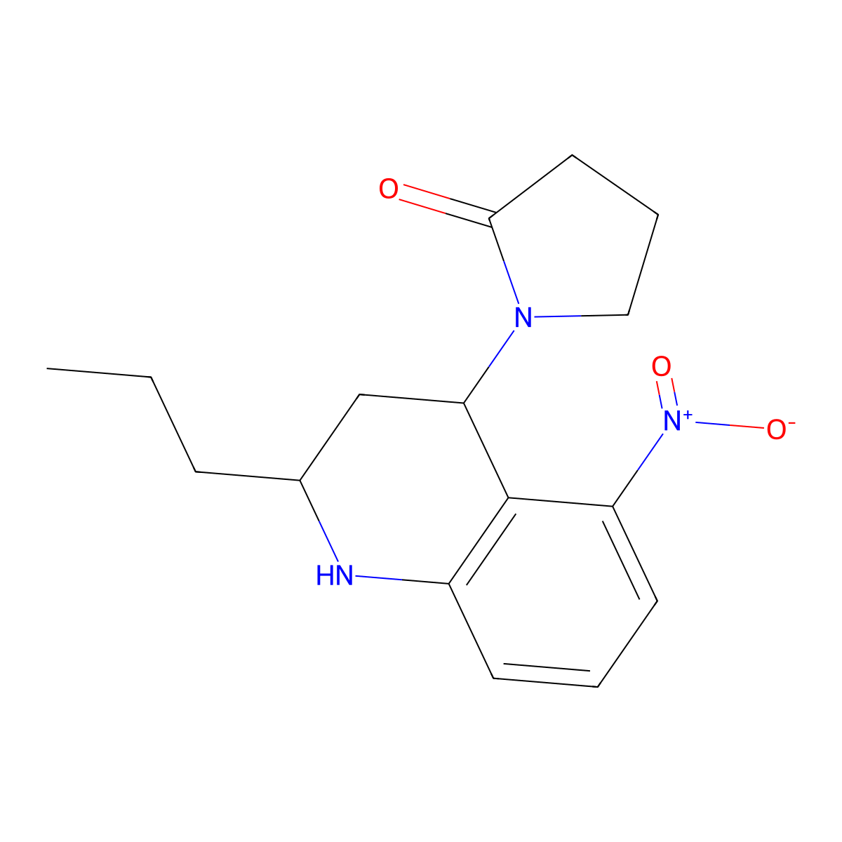 1-(5-Nitro-2-propyl-1,2,3,4-tetrahydroquinolin-4-yl)pyrrolidin-2-one molecular structure, CAS 243467-95-0