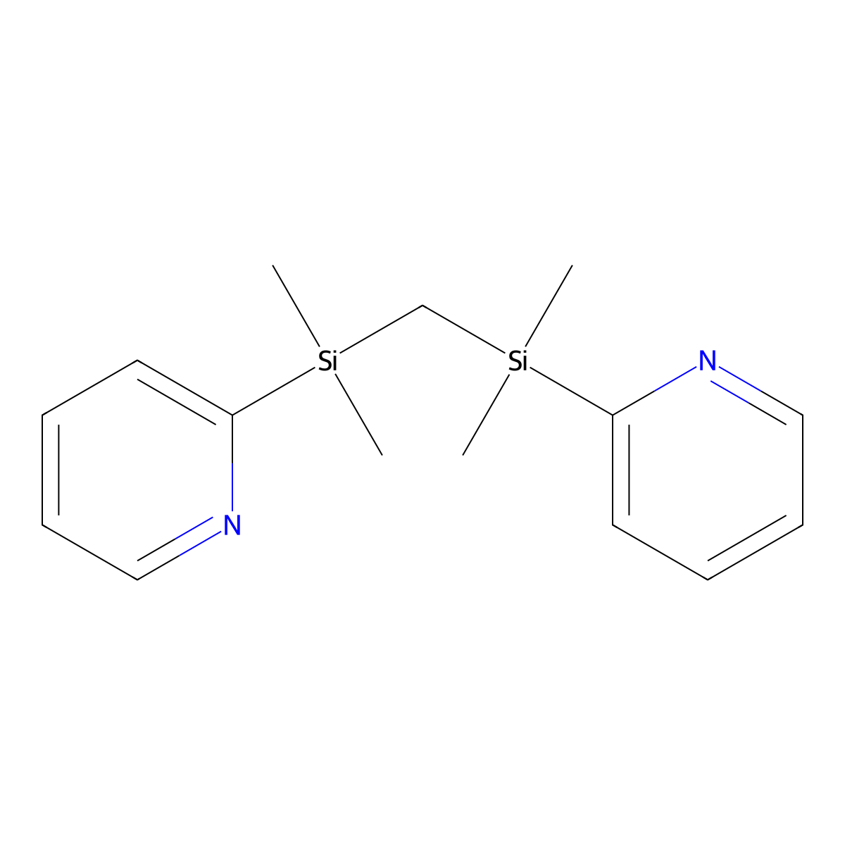 Methylenebis[dimethyl(2-pyridyl)silane] molecular structure, CAS 243468-48-6