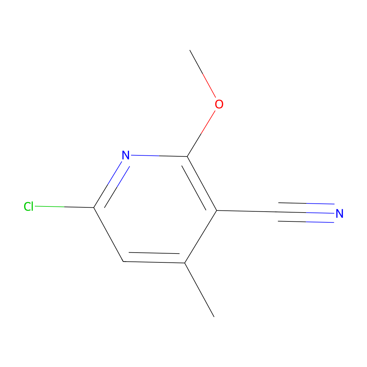 6-Chloro-2-methoxy-4-methylnicotinonitrile molecular structure, CAS 243469-65-0