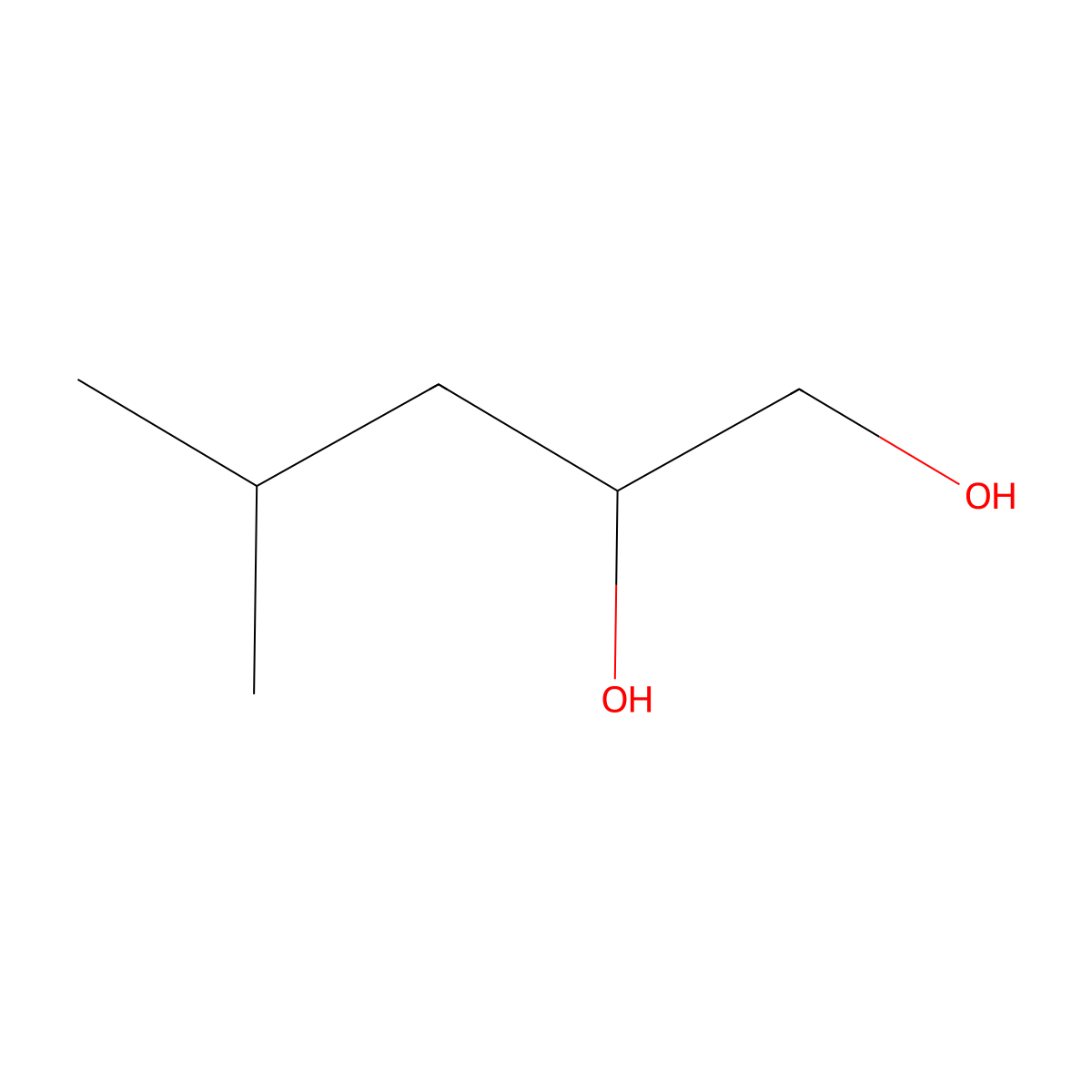 4-Methylpentane-1,2-diol molecular structure, CAS 24347-54-4