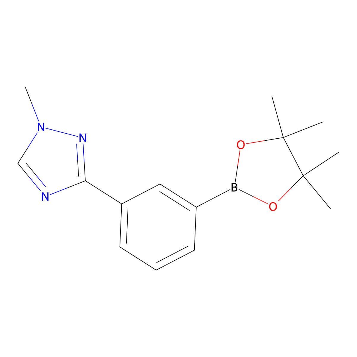 3-(1-Methyl-1H-1,2,4-triazol-3-YL)phenylboronic acid pinacol ester molecular structure, CAS 2434715-36-1