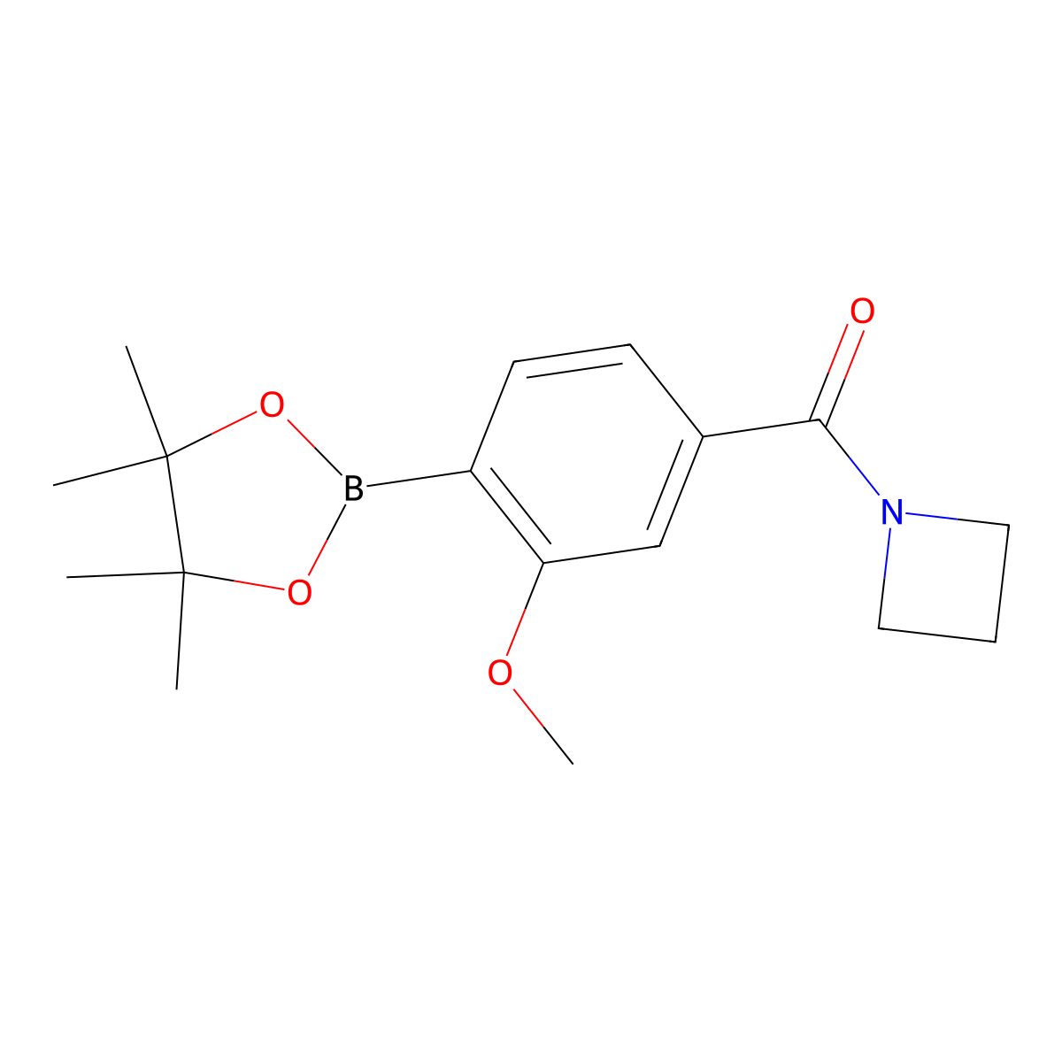 Azetidin-1-yl(3-methoxy-4-(4,4,5,5-tetramethyl-1,3,2-dioxaborolan-2-yl)phenyl)methanone molecular structure, CAS 2434717-24-3