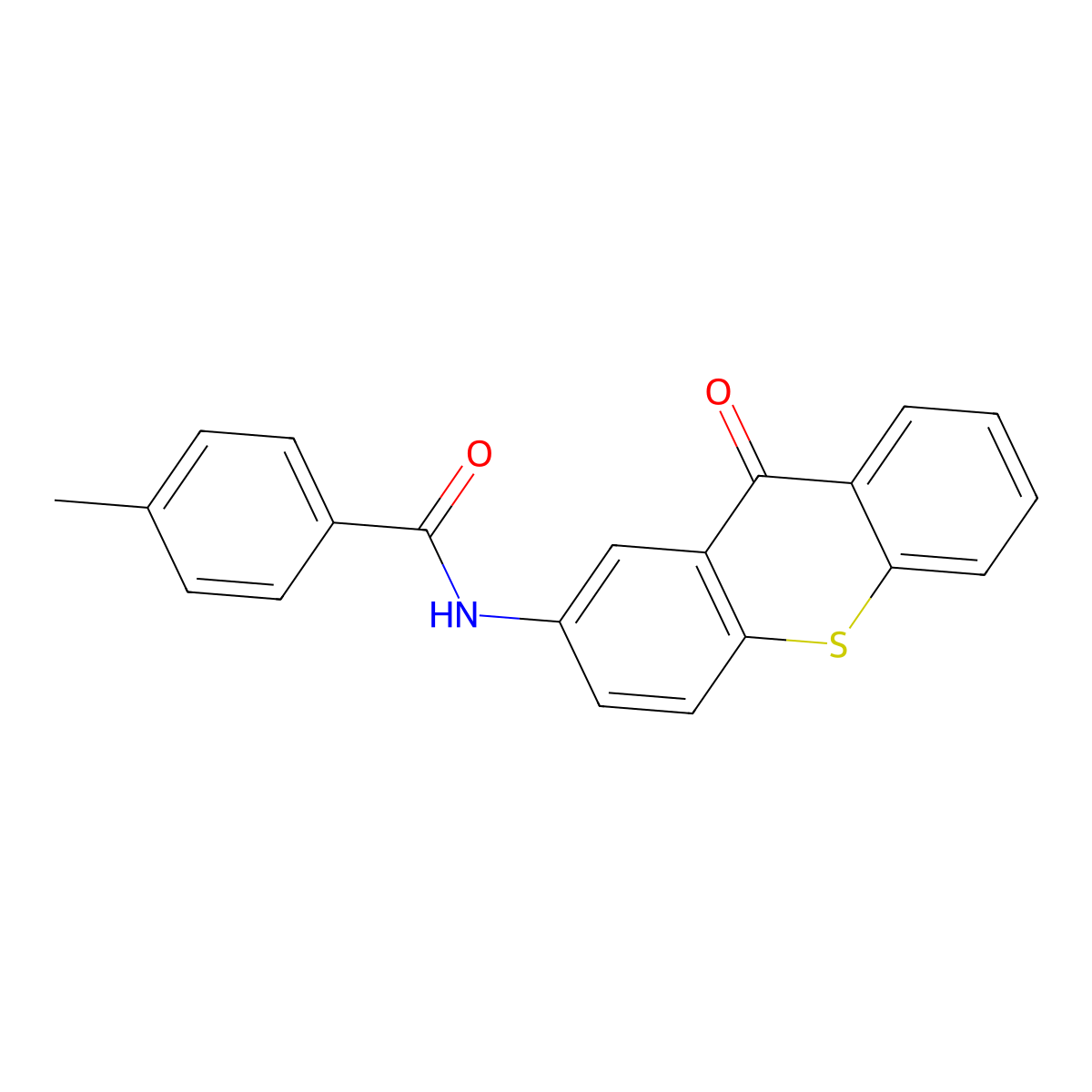 4-methyl-N-(9-oxothioxanthen-2-yl)benzamide molecular structure, CAS 243472-20-0