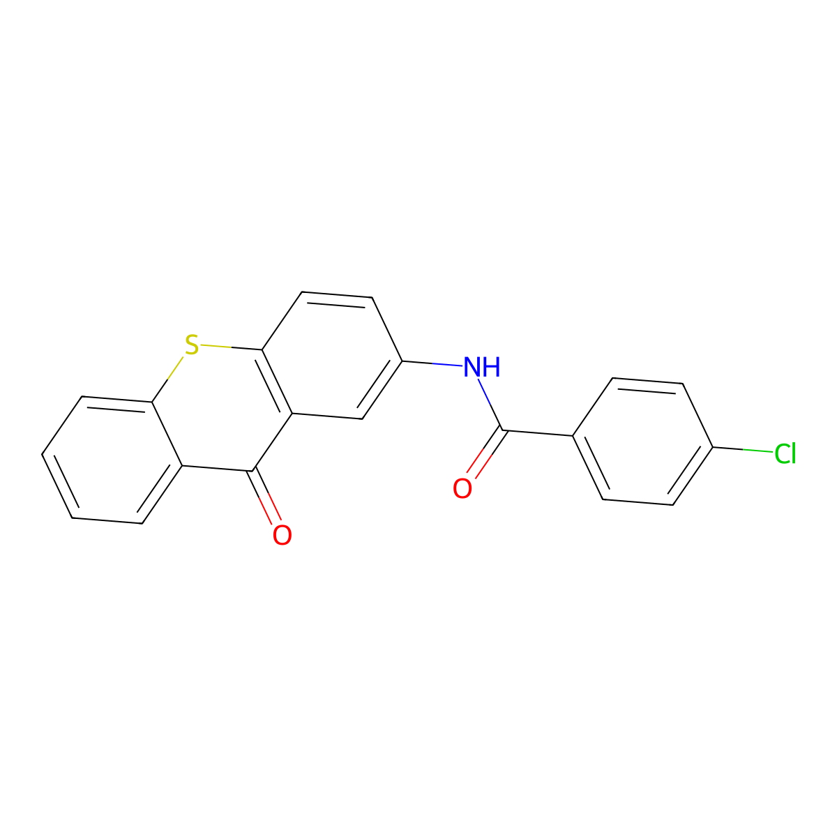 4-chloro-N-(9-oxothioxanthen-2-yl)benzamide molecular structure, CAS 243472-21-1