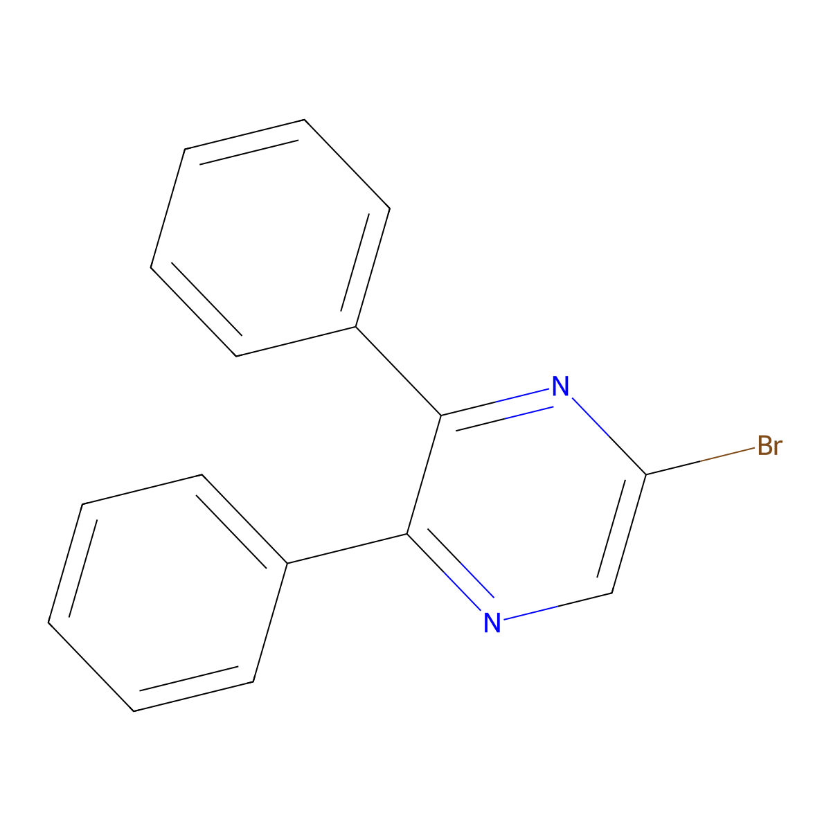 5-Bromo-2,3-diphenylpyrazine molecular structure, CAS 243472-70-0