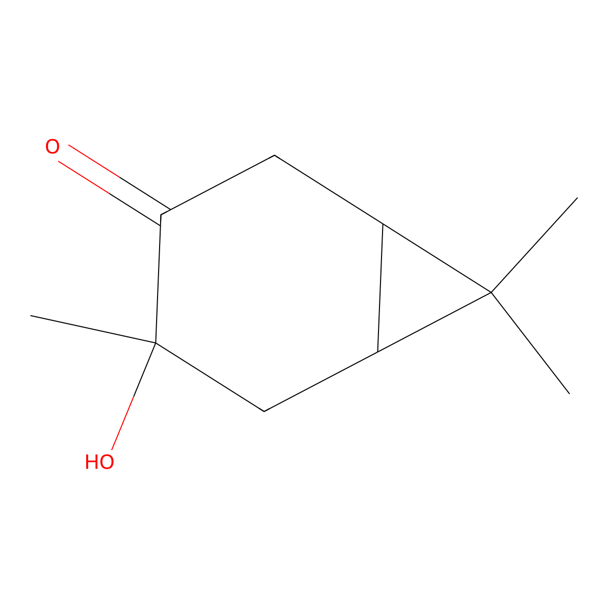 4-Hydroxy-4,7,7-trimethylbicyclo[4.1.0]heptan-3-one molecular structure, CAS 24348-06-9