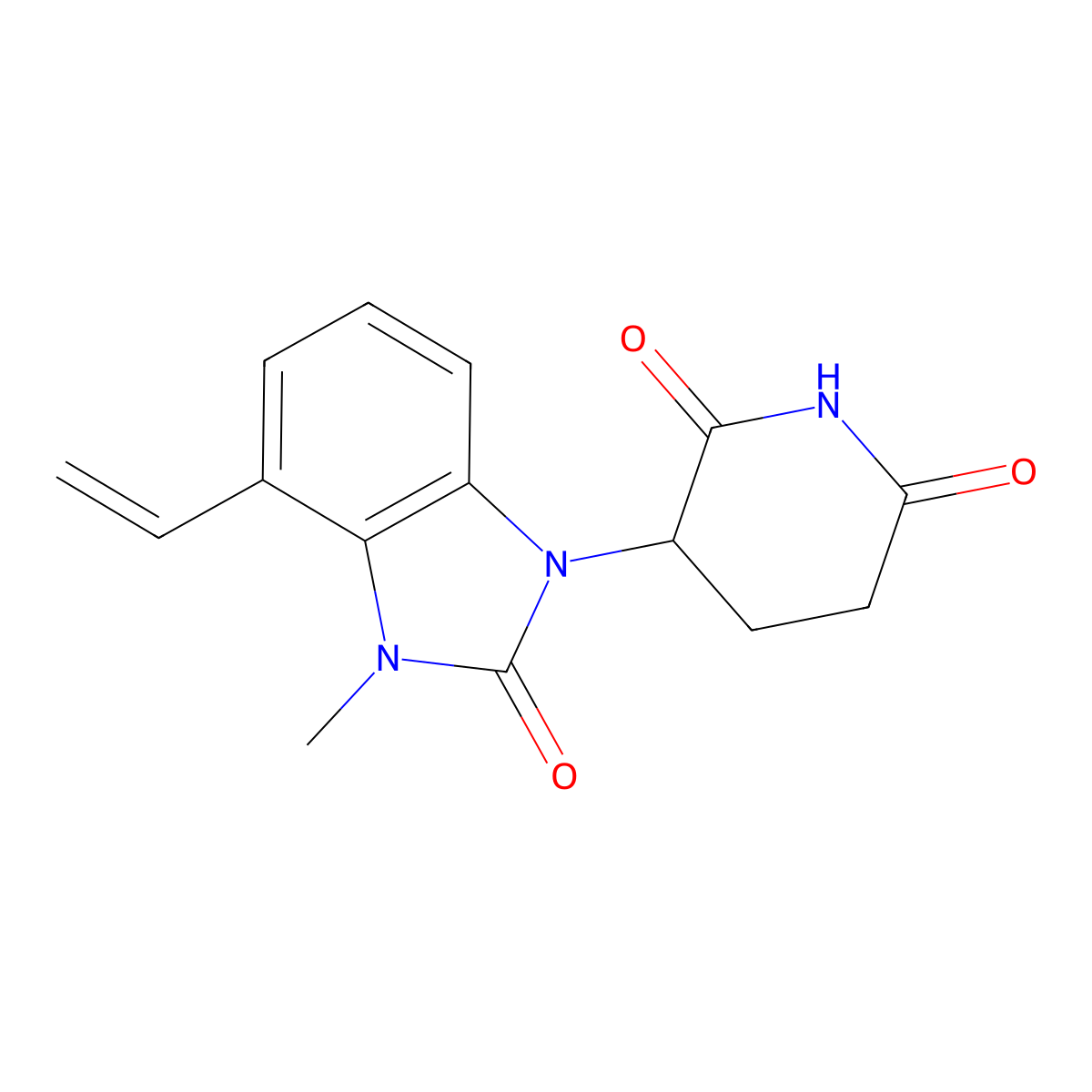 3-(4-Ethenyl-2,3-dihydro-3-methyl-2-oxo-1H-benzimidazol-1-yl)-2,6-piperidinedione molecular structure, CAS 2434842-16-5
