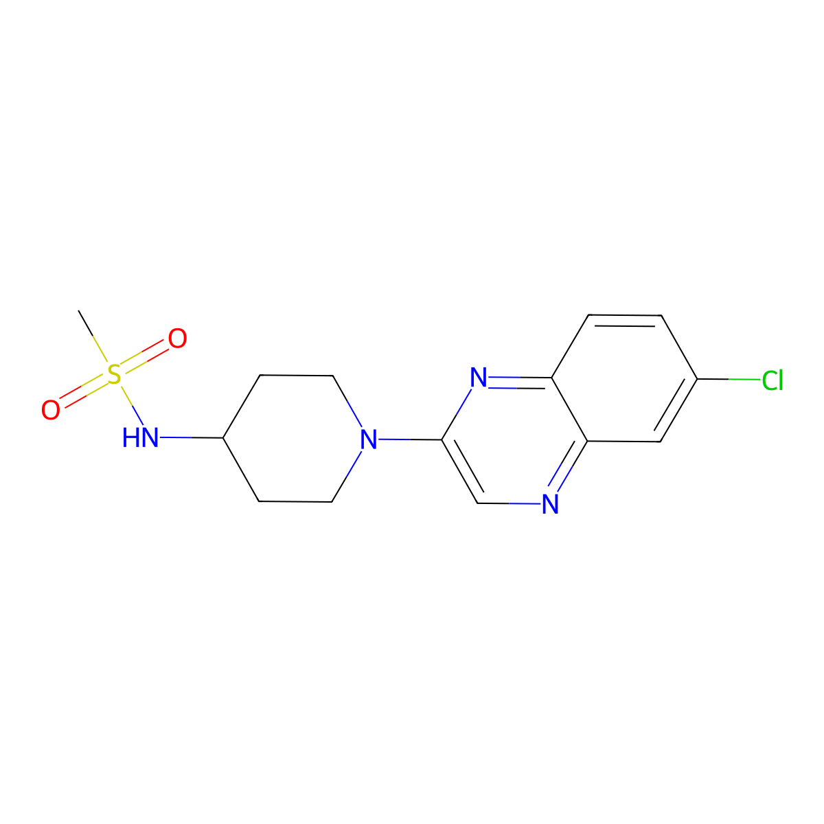 N-[1-(6-chloroquinoxalin-2-yl)piperidin-4-yl]methanesulfonamide molecular structure, CAS 2434911-26-7