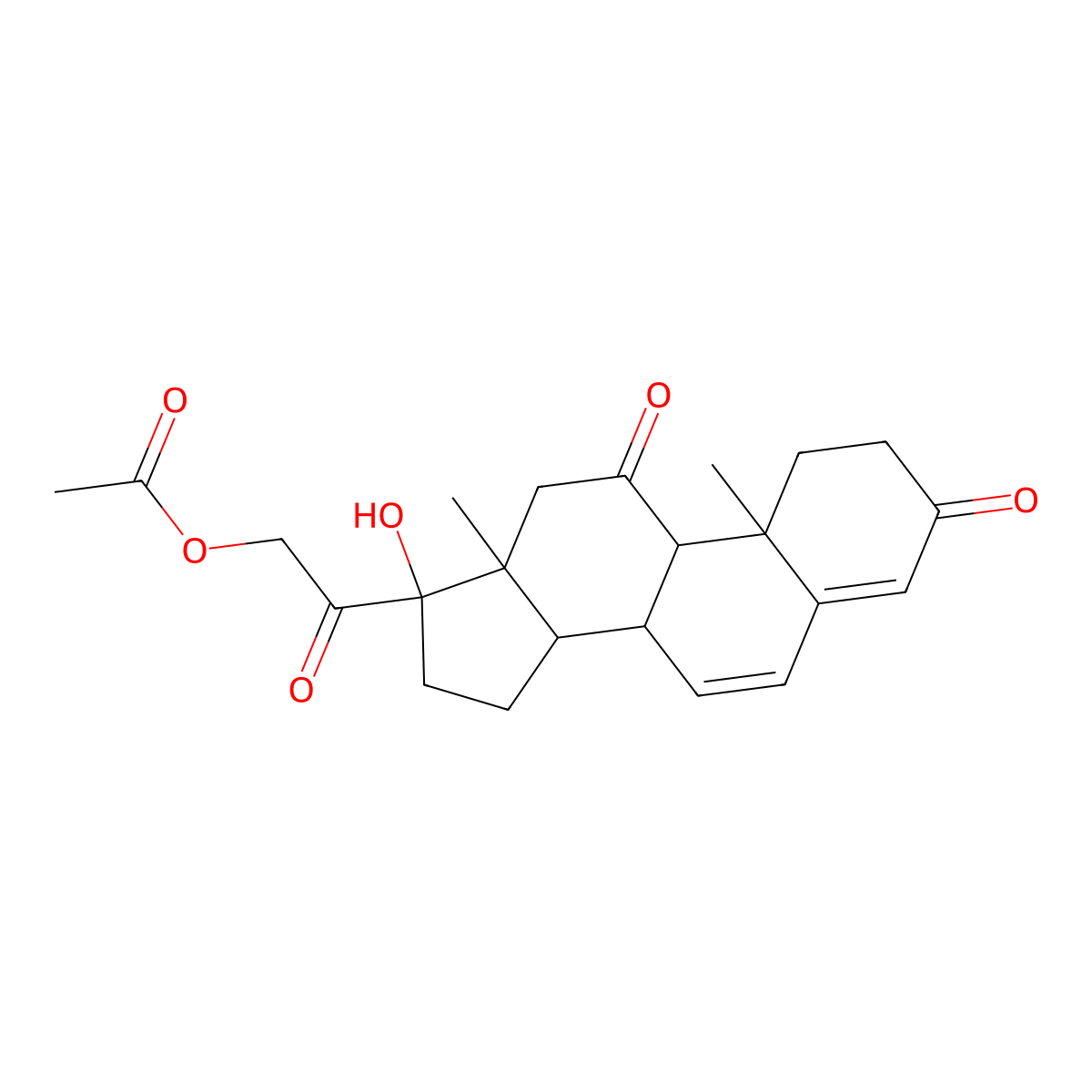 21-(Acetyloxy)-17-hydroxy-pregna-4,6-diene-3,11,20-trione molecular structure, CAS 2435-02-1