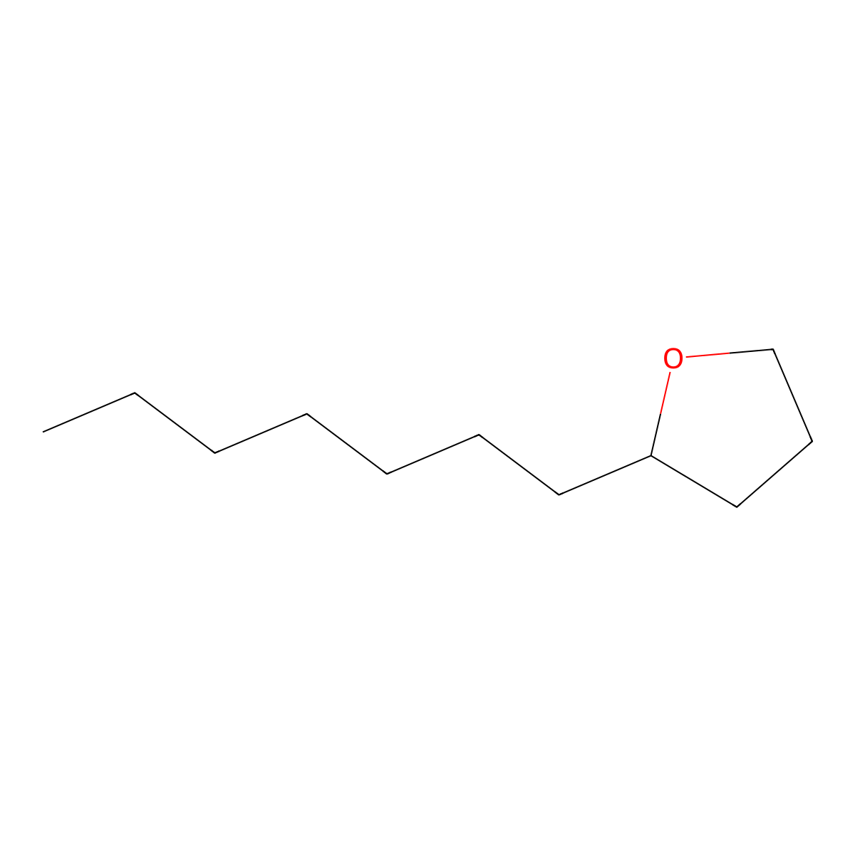 Furan, 2-heptyltetrahydro- molecular structure, CAS 2435-16-7