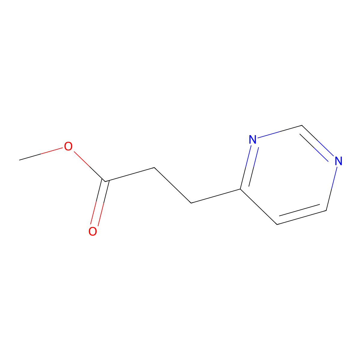 Methyl 3-(pyrimidin-4-yl)propanoate molecular structure, CAS 2435-42-9