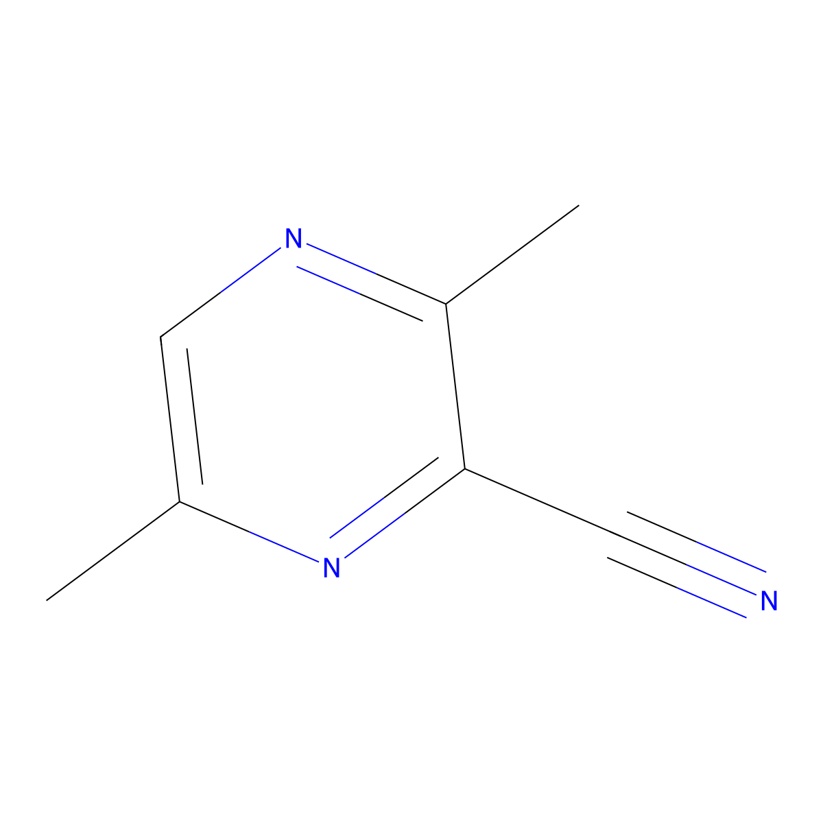 3,6-Dimethylpyrazine-2-carbonitrile molecular structure, CAS 2435-47-4