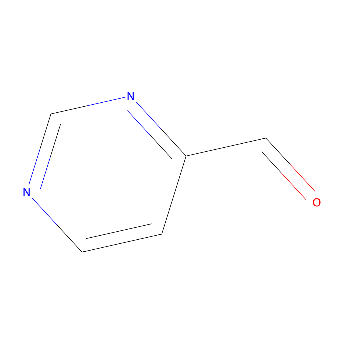 Pyrimidine-4-carboxaldehyde molecular structure, CAS 2435-50-9