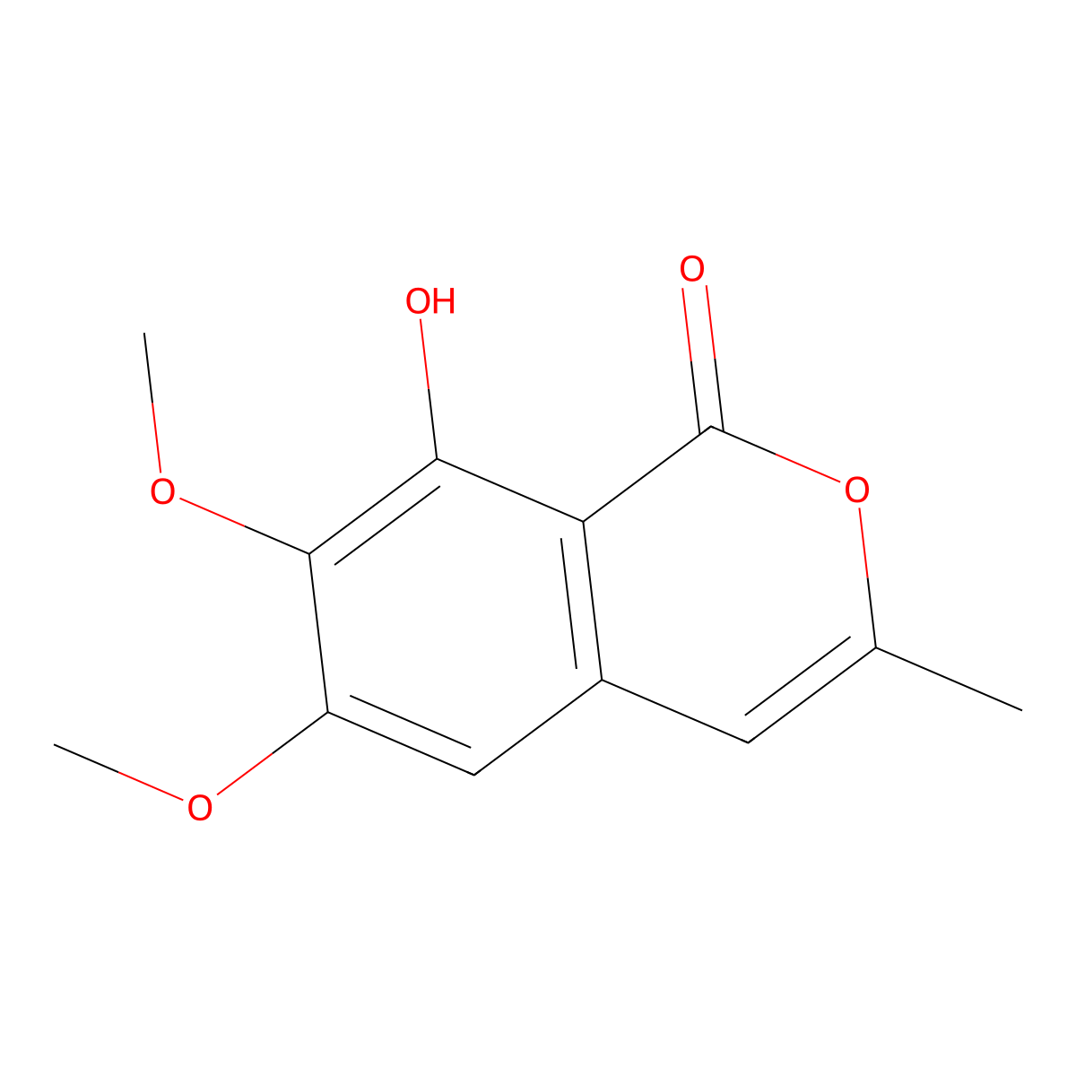 8-Hydroxy-6,7-dimethoxy-3-methylisochromen-1-one molecular structure, CAS 24350-93-4